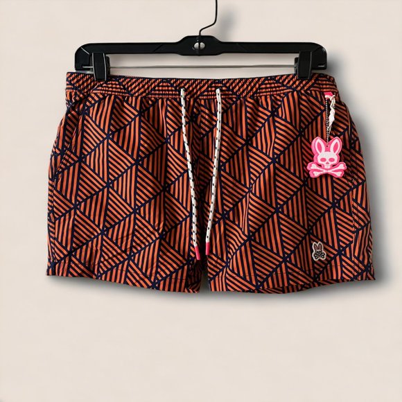 Psycho Bunny Other - Psycho Bunny |Tangelo Orange | Hale Patterned Swim Trunks | Small